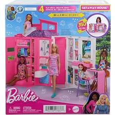 Barbie Maison de vacances Coffret avec poupée 4 zones de jeu Rose