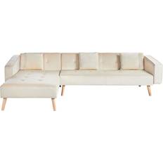 Beliani Right Hand Velvet Corner Bed Sofa 3 Seater