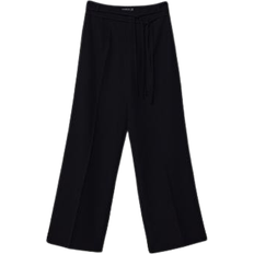 Stradivarius Super Wide Leg Trousers with Belts - Black