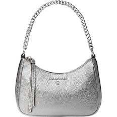 Michael Kors Jet Set Charm Small Metallic Leather Pochette - Silver