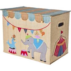 Rice Raffia Opbevaring Box med Circus Theme Large Foldable