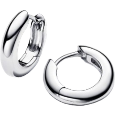 Pandora Round Hoop Earrings - Silver