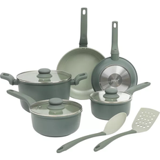 Gibson Home Barnsdall Premium Sage Green Cookware Set with lid 10 Parts