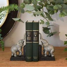 Antique Pair of Elephant Bookends Grey