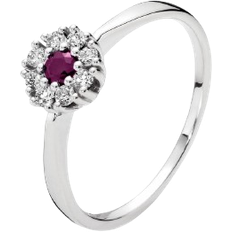 Lund Copenhagen Ring - White Gold/Ruby/Diamonds