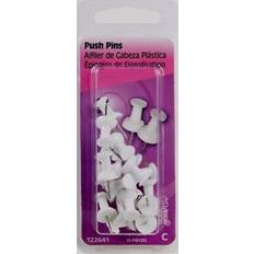 Hillman Push Pin White 16 Pack of 6