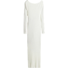 H&M Bodycon Dress with Boat Neckline - White