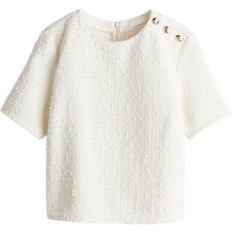 H&M Bouclé Blouse - White