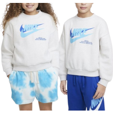 Nike Vita Sweatshirts Nike Big Kid's Sportswear Icon Fleece Oversized T-shirt - Variegated Birch (DX5140-051)