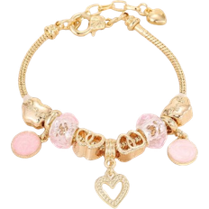Rosa Armband Shein 1pc Simple And Personalized Fashionable Diy Beaded Bracelet With Heart, Flower And Heart-shaped Beads