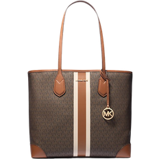 Michael Kors Eva Large Signature Logo Stripe Tote Bag - Brown