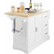 SoBuy Rolling Beige/White Tisch