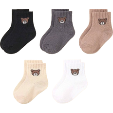 Shein 5 Pairs Baby Bear Solid Color Socks