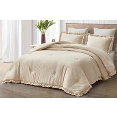Chezmoi Collection Nora Ruffled Bedspread Beige (299.7x248.9cm)