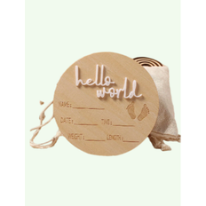 Shein Table Decorations Hello World Newborn Sign Brown/White