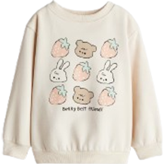 H&M Sweatshirt - Light Beige/Berry Best Friends (1241902024)