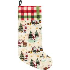 Jolly Santa Printed Velvet Xmas 29cm H x 27cm W
