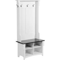 VEVOR Hall Tree Entryway Bench 32 Inch Wide Shoe Rack