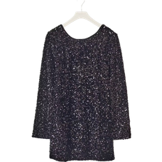 Gina Tricot Loose Sequin Mini Dress - Black