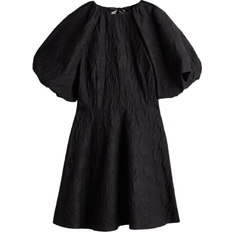 H&M Jacquard Weave Tie-Back Dress - Black