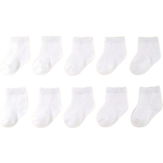 Shein 10pairs Solid Color Baby Mid-Calf Socks, Unisex