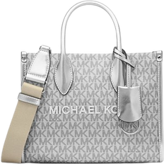 Michael Kors Mirella Small Metallic Signature Logo Crossbody Bag - Silver