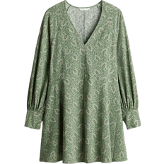 H&M Flared Dress - Green/Patterned