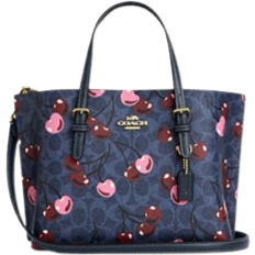 Coach mollie Coach Mollie Tote Bag 25 In Signature Canvas With Cherry Print - Gold/Denim Multi