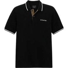 Coach Men Clothing Coach Signature Trim Polo - Black