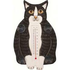 Thermometers & Weather Stations Songbird Essentials Fat Black & White Cat Small Window Thermometer