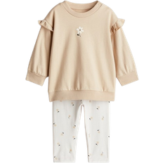 Billig Andre sett H&M Sweatshirt & Leggings Set 2-piece - Light Beige/Floral (1170051018)