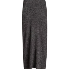 H&M Glittery Rib-Knit Skirt - Black/Silver-Coloured