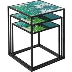 Pots, Plants & Cultivation Latitude Run Tiverton Nesting Plant Stand - Green (H60cm x L43.5cm x D43.5cm)