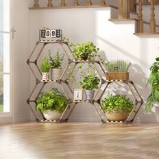7 Tiered Wooden Plants Stand 97cm H x 141cm L x 10cm D