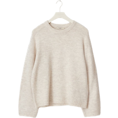 Gina Tricot Crew Neck Knitted Sweater - Oat Melange