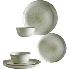 Dunelm Amalfi Reactive Glaze Sage Dinner Set 12pcs