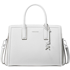 Michael Kors Laila Medium Leather Satchel - Optic White