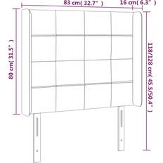 Senge & Madrasser vidaXL Med LED Lys 83x16x118 128 Cm Stof Cremefarvet Sengegavl