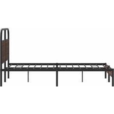 vidaXL Bed Frame without Mattress 135x190 cm Double Brown Oak