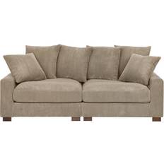 Ebern Designs Corduroy Loveseat Camel Sofa 86" 2 Seater