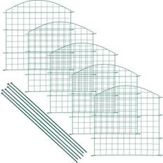 Metal Fences Wiltec Gartenzaun Set 5 Elementen Grün Teichzaun Mit Oberbogen 77x78cm