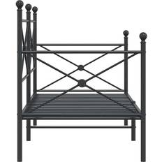 80 cm Rammesenge vidaXL Daybed Uden Madras 80x200 cm Stål Sort Rammeseng