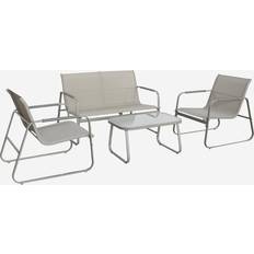 Sweeek Gartenlounge-Set aus Aluminium 4 Plätze Khaki Lounge-Set