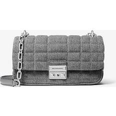Michael Kors Tribeca Small Quilted Denim Shoulder Bag - Grey