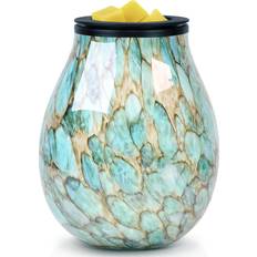 Turquoise Wax Melt Metro Lane Glass Electric Burner 13cm H x 11cm W x 4.3cm D Wax Melt