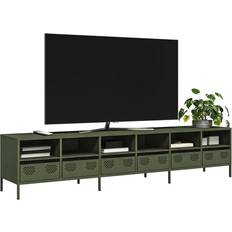 TV Benches on sale Latitude Run Stand 39 x 43.5 cm Cold Rolled Steel Olive Green 202 cm TV Bench