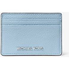 Silver Card Cases Michael Kors Pebbled Leather Card Case - Blue