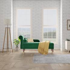 Green Sun Beds Mercer41 Hymes Chaise Lounge Green 76cm H x 54cm W x 140.5cm L