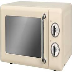 17 L 700 W Cream Compact Retro Solo Manual Microwave