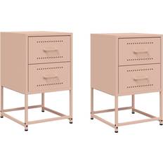 Pink Bedside Tables Borough Wharf 36 x 39 x 60.5 cm Steel Pink Bedside Table